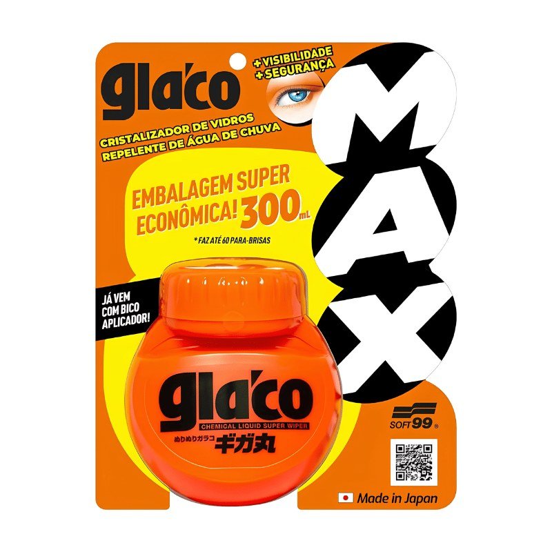 Glaco Max Repelente de Água de Chuva 300ml Soft99 — produto para estética automotiva