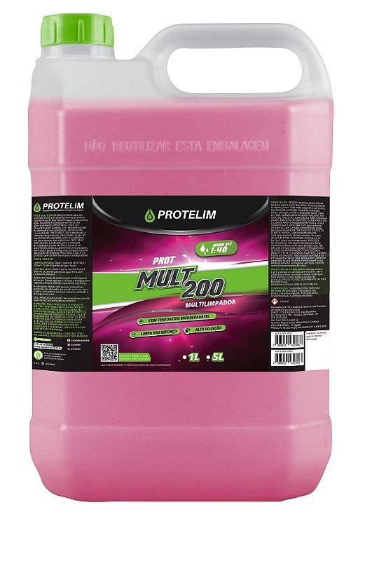 Prot Mult 200 Desengraxante Multiuso Concentrado 5L - Protelim — produto para estética automotiva