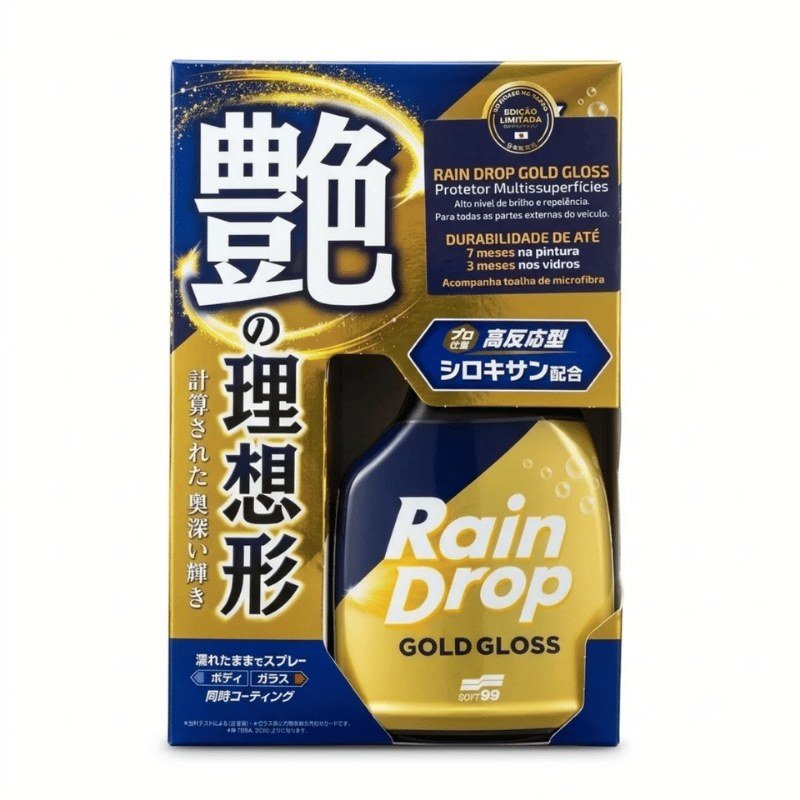 Rain Drop Gold Gloss Protetor de Superfícies 400ml Soft99 — produto para estética automotiva
